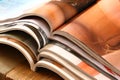 Image of stack of printed magazines Royalty Free Stock Photo