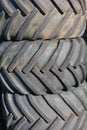 Stack of three heavy duty black tires in Salem, Oregon