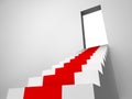 Image of stair with carpet runner to ope Royalty Free Stock Photo