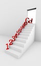 Image of stair with red numbers Royalty Free Stock Photo