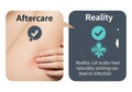 Tattoo aftercare vs reality contrasting expectations and outcomes comparison Royalty Free Stock Photo