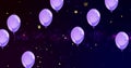 Image of stars floating over balloons on black background Royalty Free Stock Photo