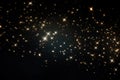 Image of stars floating over light spots on black background Royalty Free Stock Photo