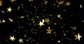 Image of stars floating over light spots on black background Royalty Free Stock Photo