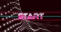 Image of start text over neon pattern background Royalty Free Stock Photo