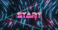 Image of start text over neon pattern background Royalty Free Stock Photo