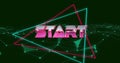 Image of start text over neon pattern background Royalty Free Stock Photo
