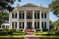 image of a stately mansion with impressive tall front columns