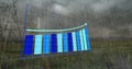 Image of statistical data processing over thunderstorm and rain falling over mobile towers