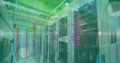 Image of statistics and data processing over computer servers Royalty Free Stock Photo