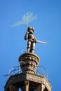 statue at the top of the Kilian Church in Heilbronn Germany