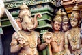 Image of statues on Hindu temple gopura tower. HinduTemple,che