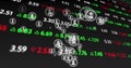 Image of stock exchange financial data processing with multiple people icons Royalty Free Stock Photo