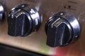 Stove handles close up