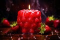 Strawberry Enchanted garden ultra-realistic candle Photo, Cottagecore simple living