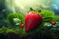 Strawberry Enchanted garden ultra-realistic plant Photo, Cottagecore simple living