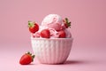 Strawberry ice cream cup Photo, Cottagecore simple living