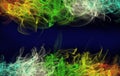 Image of stream of colored smoke on a black background close up Royalty Free Stock Photo