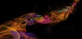 Image of stream of colored smoke on a black background close up Royalty Free Stock Photo