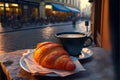 Image of street cafe early morning Royalty Free Stock Photo