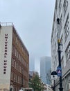 London East End street in fog