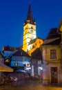 Image of streets of Sibiu with view of Cathedral Royalty Free Stock Photo
