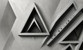 monochromatic geometric pattern, featuring central triangle and two smaller triangles on either side, with Royalty Free Stock Photo