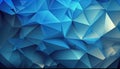Blue Lowpoly Geomtric Triangle Textured Background | Generative AI Royalty Free Stock Photo