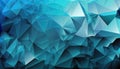 Cyan Lowpoly Geomtric Triangle Textured Background | Generative AI