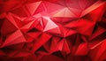 Red Lowpoly Geomtric Triangle Textured Background | Generative AI