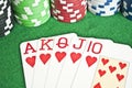 Image of a strong poker combination Royalty Free Stock Photo