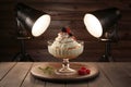 Image Studio light setup for pudding photography, capturing its luscious texture