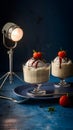 Image Studio light setup for pudding photography, capturing its luscious texture