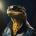 Image of stylish cool lizard wearing sunglasses as fashion and wore a leather jacket. Modern fashion, Animals, Illustration,