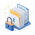 Secure Document Folder with Padlock Royalty Free Stock Photo