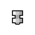 Simple Bolt and Nut Icon Illustration Royalty Free Stock Photo