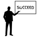 Image of successful presentation person silhouette