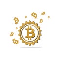 Bitcoin symbol flat vector design