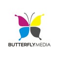 Butterfly media logo icon print and design templates