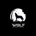 Wolf design vector logo sillouet and illustration