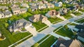 Summertime in neighborhood with nice homes aerial Royalty Free Stock Photo