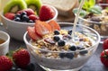 Granola and fruit breakfast image