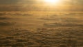 Image of Sunrise above the clouds from airplane window, India Royalty Free Stock Photo