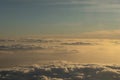 Image of Sunrise above the clouds from airplane window, India Royalty Free Stock Photo