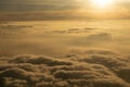 Image of Sunrise above the clouds from airplane window, India Royalty Free Stock Photo