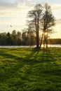 Image of the sunset over the lake Valdai Royalty Free Stock Photo