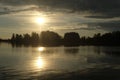 image of the sunset over the lake Valdai Royalty Free Stock Photo