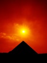 sunset sky at the pyramids of Giza Cairo Egypt Royalty Free Stock Photo