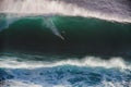 Image Surfer on Blue Ocean Big Mavericks Wave in California