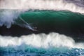 Image Surfer on Blue Ocean Big Mavericks Wave in California